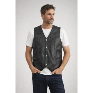 Xpert Performance First Mfg Company M600 Leather Vest Biker Motorcycle M